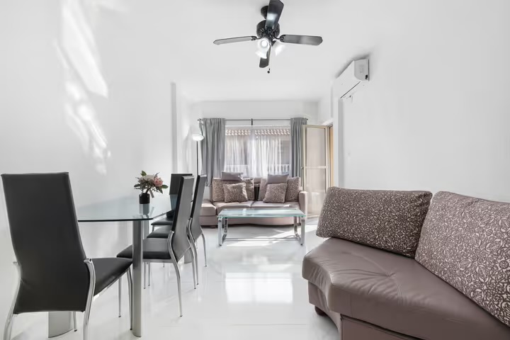 Living area with sofa and TV